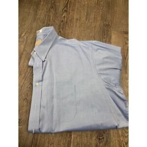 Gitman Bros Gold Shirt 19-34B Blue TTX 2x2 Pinpoint Oxford Casual